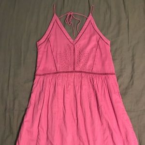 Pink loft spaghetti strap midi dress size xs